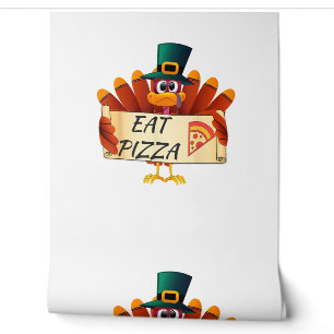 Papier Peint Drôle Turquie Mange Pizza Thanksgiving Day