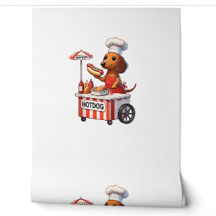 Papier Peint Drôle Weenie Dachshund Chien Saucisse Hotdog Sandw