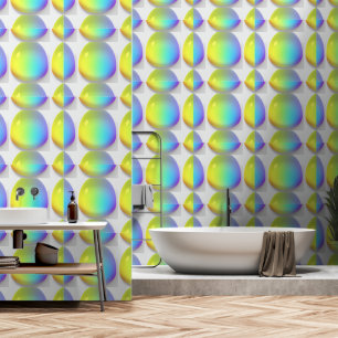 Papier Peint Droplets arc-en-ciel en verre bleu jaune