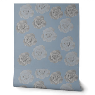 Papier Peint Dusty Blue Grey Floral Grey foncé élégant Classant