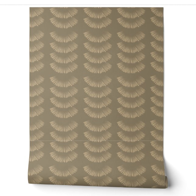 Papier Peint Earthy Boho Feathered Motif Sepia (Déroulement)