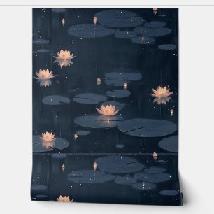 Papier Peint Eau Moody foncé Lily Pond Nature