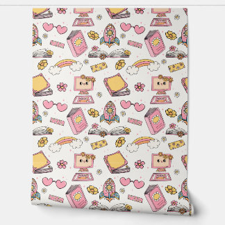 Papier Peint Ecole de Thème Rétro