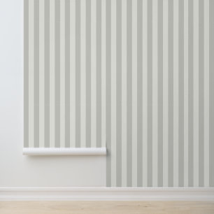 Papier Peint Élégance Côtière de Classe Rayures Grises et Blanc