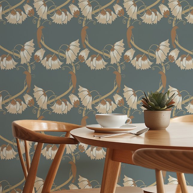 Papier Peint Elégance douce Oiseaux et vignes (Créateur téléchargé)