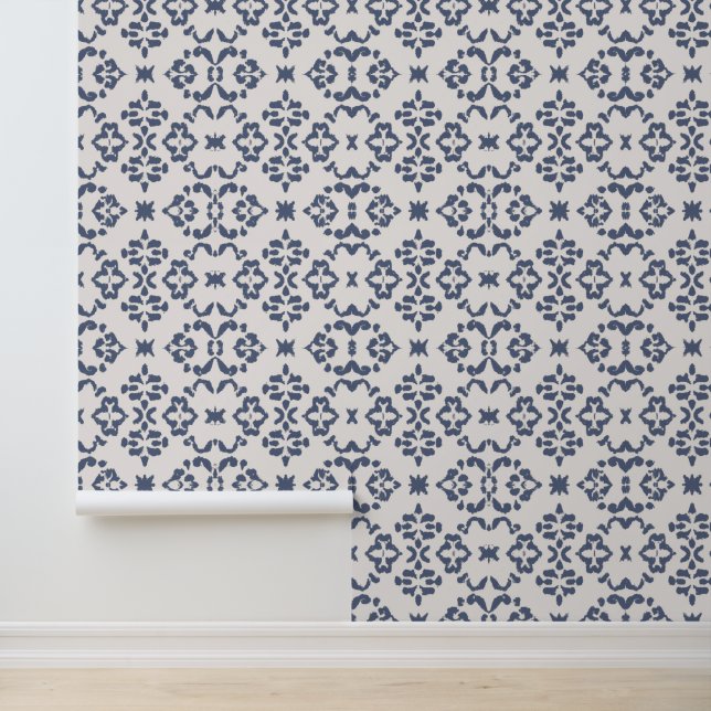 Papier Peint Élégance victorienne bleue et blanche (Application)