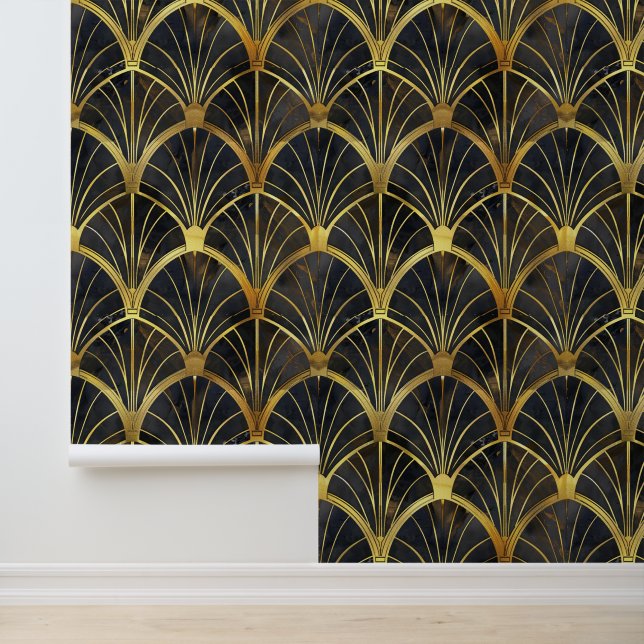 Papier Peint EleganElégant art déco tit art déco carrelé motif (Application)