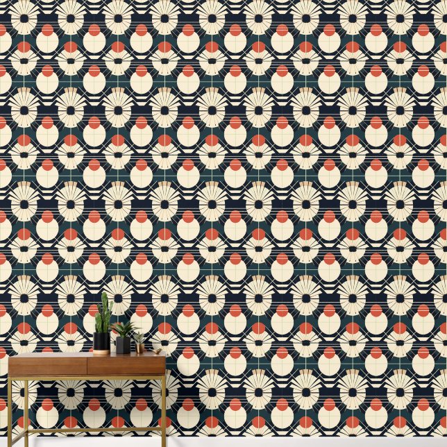 Papier Peint élégant art Déco carrelé motif (Couloir)
