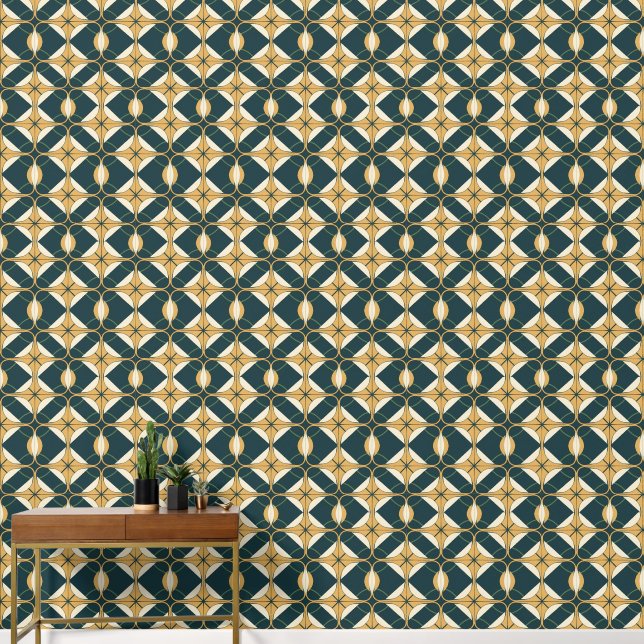 Papier Peint élégant art Déco carrelé motif (Couloir)