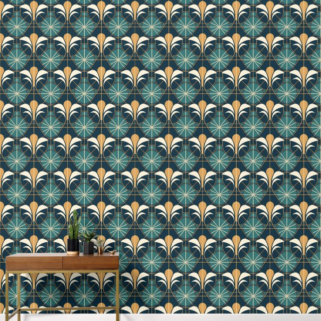 Papier Peint élégant art Déco carrelé motif (Couloir)