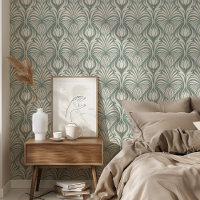 Élégant Art Déco Motif en plumes florales Doux Tur