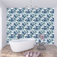 Élégant bleu Vintage chintz Motif Monogramme