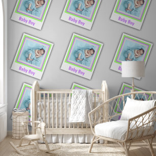 Papier Peint Élégant Customisé de clé photo Lime Violet