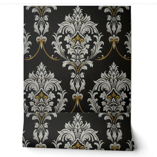 Papier Peint Élégant Damas baroque (Déroulement)