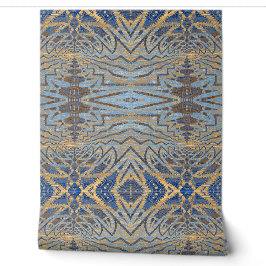 Papier Peint Elégant Géométrique Abstrait Moderne Bleu Et Or