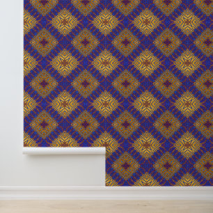 Papier Peint Elégant Géométrique Abstrait Moderne Violet Et Or