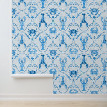 Élégant homard et crabes en bleu barbeau