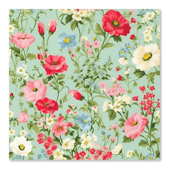 Papier Peint Elégant Jardin Fleur sauvage de Pays Anglais (Recto)