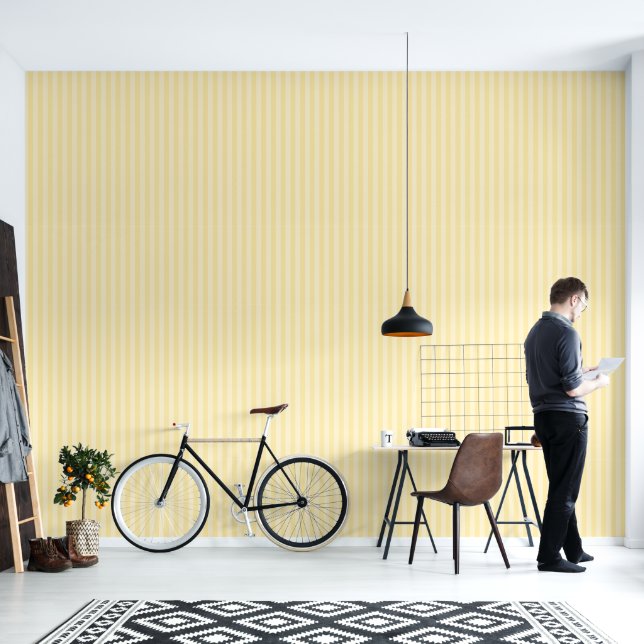 Papier Peint Élégant Jaune rayé (Salon)