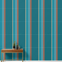 Elégant, moderne Aqua Bleu et Rust Stone Stripes