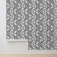 Élégant moderne Damask Classy Chic noir et blanc