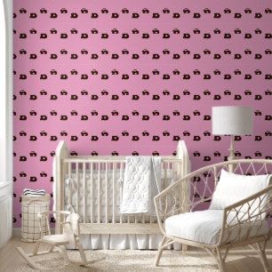 Papier Peint Élégant Monogramme Brown Simple décalé rose
