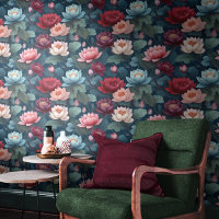 Élégant Moody Moderne Lotus Motif