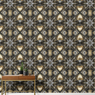 Papier Peint Élégant Motif Art déco noir et or
