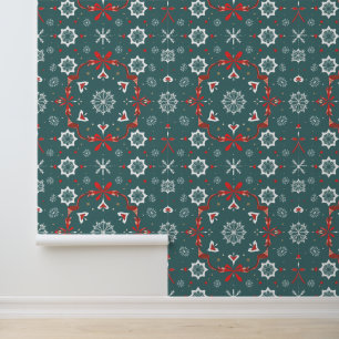 Papier Peint Élégant Motif de flocon de neige de Noël