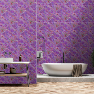 Papier Peint Élégant Motif en marbre rose, violet et argenté