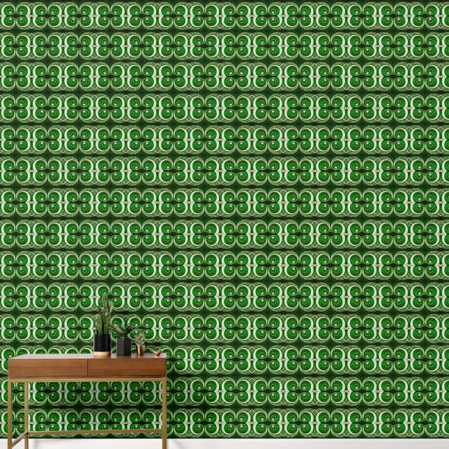 Papier Peint Élégant motif en spirale S vert vert miroir (Couloir)