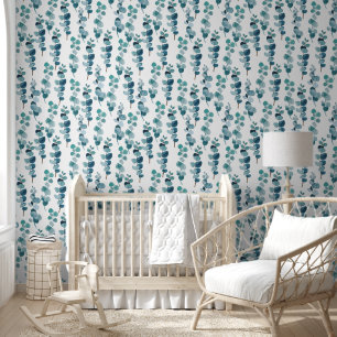 Papier Peint Élégant Motif Feuille vert botanique