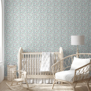 Papier Peint Elégant motif floral avec verdure et Rose
