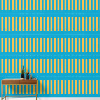Elégant Motif géométrique Jaune et Bleu rayé