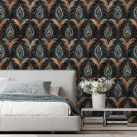 Élégant Motif Peacock Plume amovible