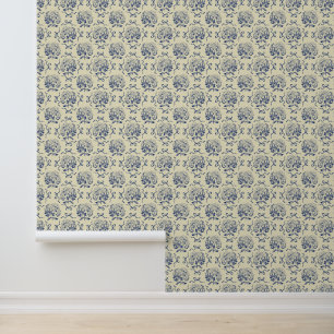 Papier Peint Élégant Motif Vintage Blue Hydrangea Bow