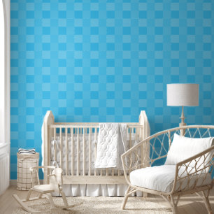 Papier Peint Elégant Pastel Sky Blue À damiers Carrés