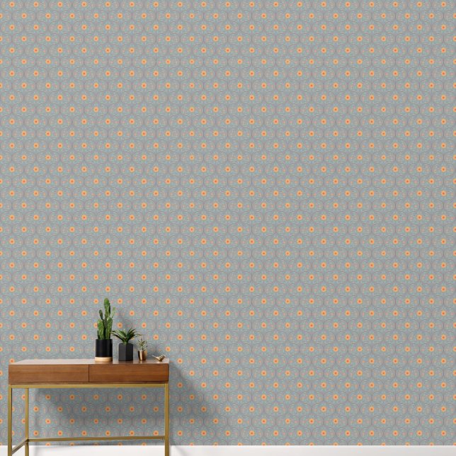 Papier Peint Élégant printemps fleuri motif Sage vert (Couloir)