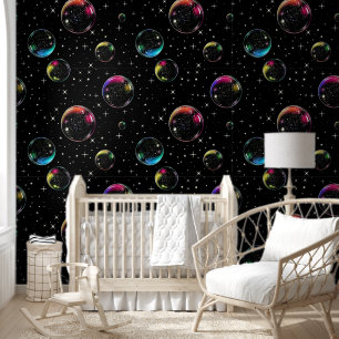 Papier Peint Elégant Rainbow Bubbles Simples Motif stylé