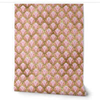 Papier Peint Elegant Rose Gold Art Déco à Décoller