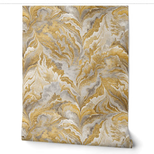 Papier Peint Élégant Tourbillon Doré et Argenté