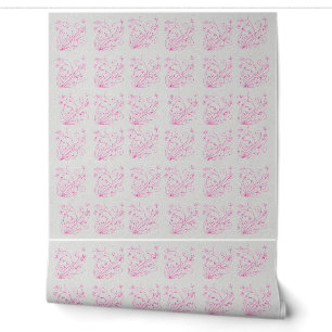 Papier Peint Élégant Tourbillon Floral Rose – Bota