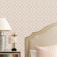 Élégant treillis Motif géométrique rose blanc cass