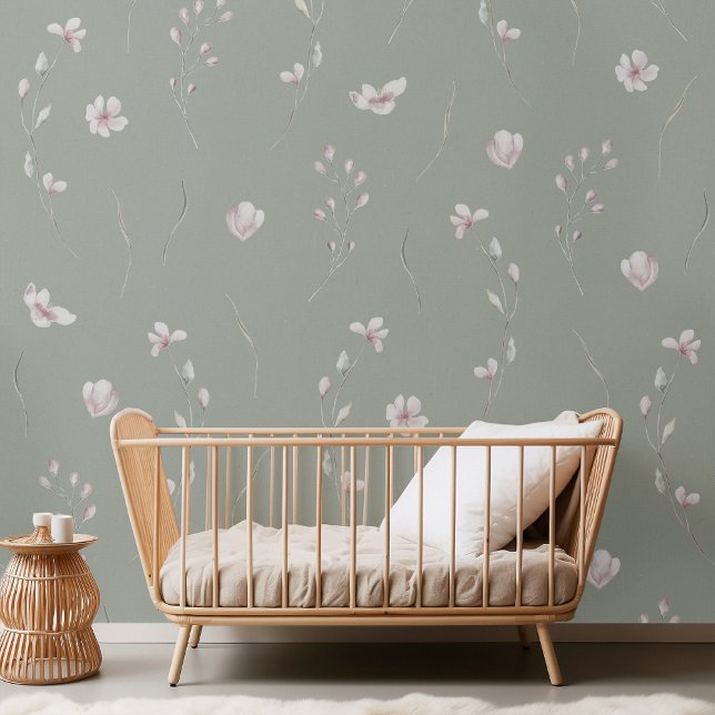 Papier Peint Élégant vert floral (Créateur téléchargé)