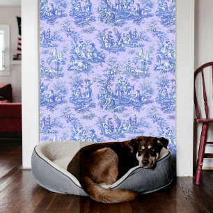 Papier Peint Elégant vintage bleu violet toile de jouy