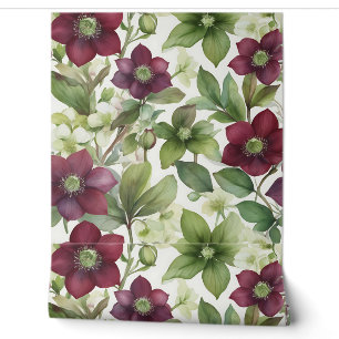 Papier Peint Elégante Freesia Floral Purple Aquarelle