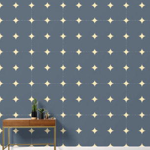 Papier Peint Élégantes Étoiles Tan Très foncé gris Motif Carrel