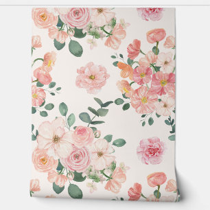 Papier Peint Élégantes fleurs florales pastel
