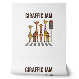 Papier Peint Embouteillage giraffic Drôle de girafe traversant