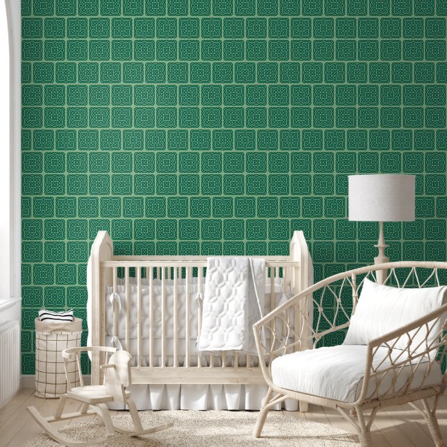 Papier Peint Emerald Green Irish Celtic Motif (Enfants)